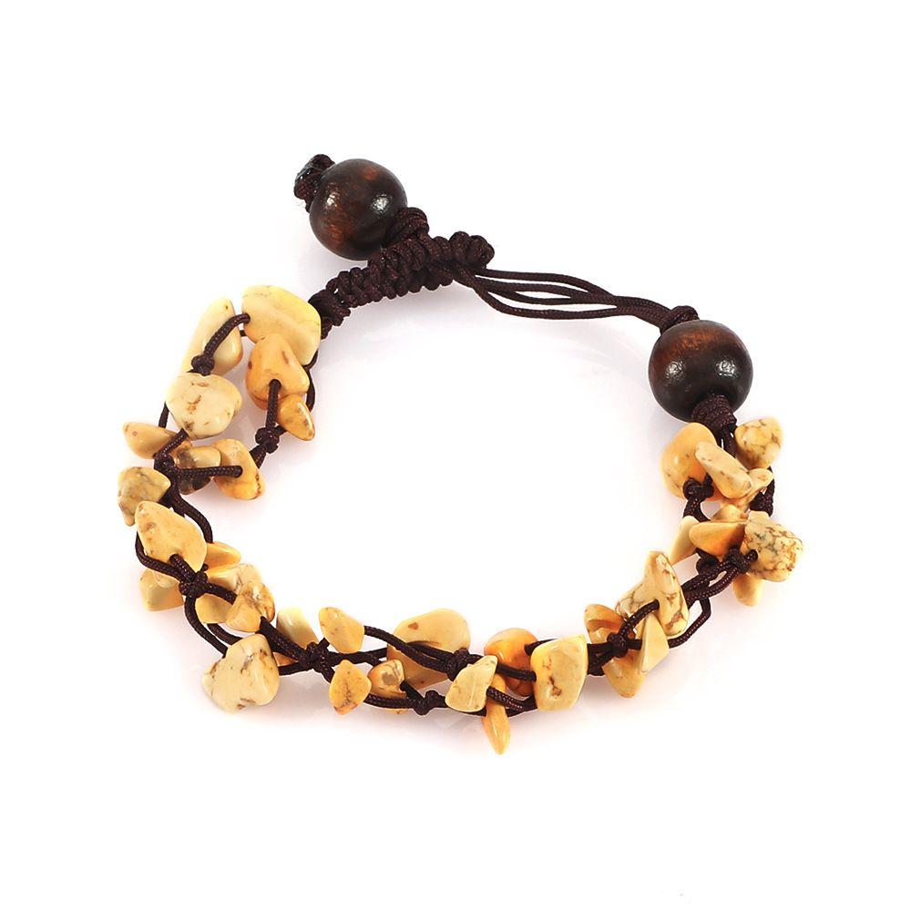 Adjustable Length Braided Bracelet Braided Design Ankle Chain Crushed Stone Bracelet Gift Giving
