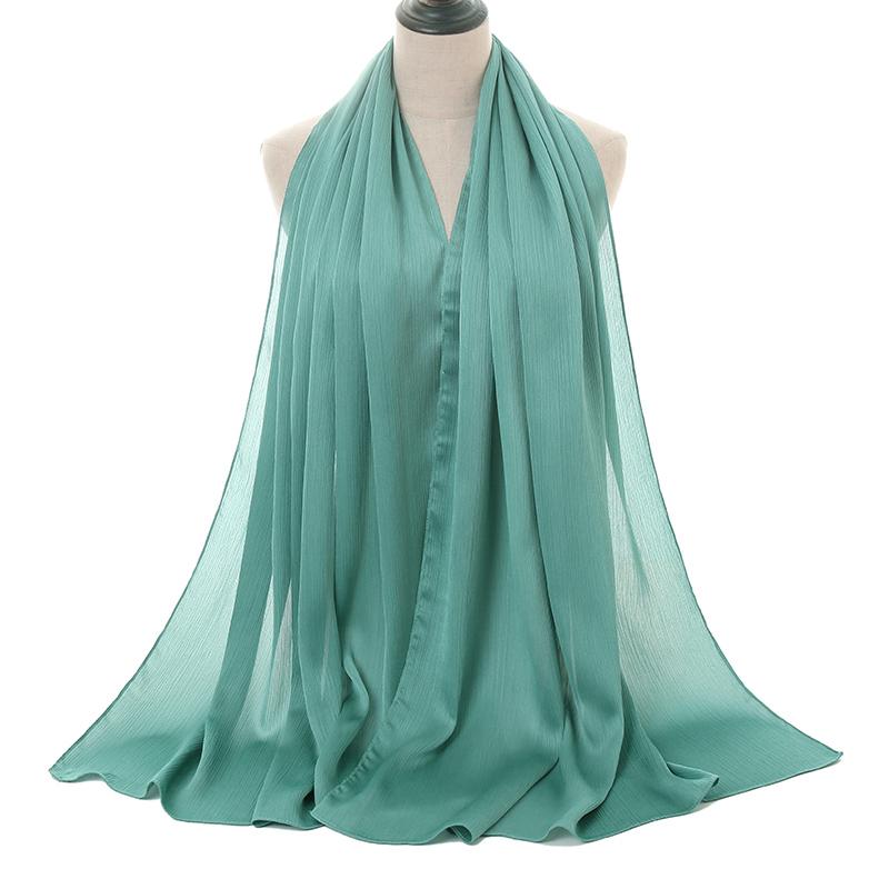 New Arrival Crinkle Satin Chiffon Hijab Scarf Plain Shawls Wrinkle Scarves Women Muslim Turban Solid Color Headscarf 36 Colors