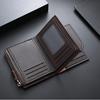 Men Short Card Wallet Slim Tri-fold Wallet Large Capacity Card Holder Cash Wallet with ID Window Zipper Coin Pocket Gift for Father Husband