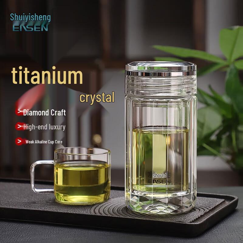 Shui Yi Sheng Titanium Glass Double-Layer Tea Cup
