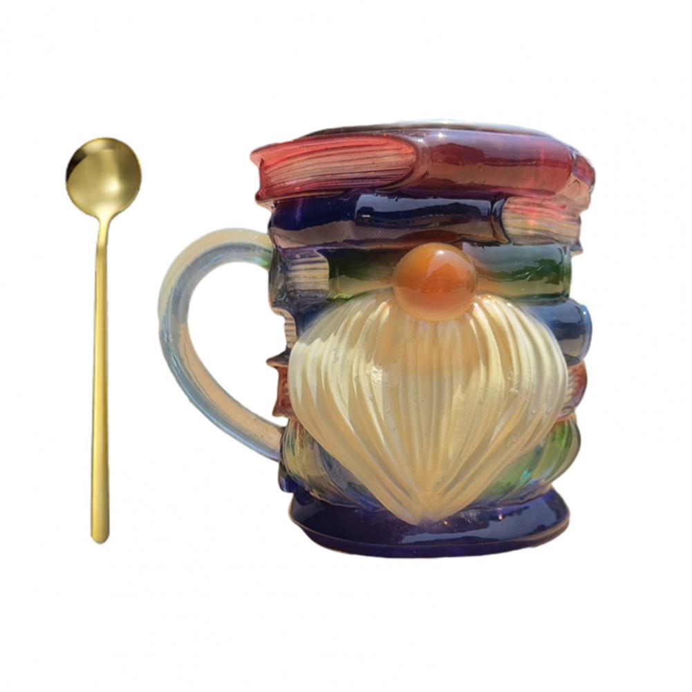 Painted Book Mug 3D Book Stacking Mug Hand-Drawn Literary Coffee Cup for Book Lovers Teachers Librarians Creative Gift