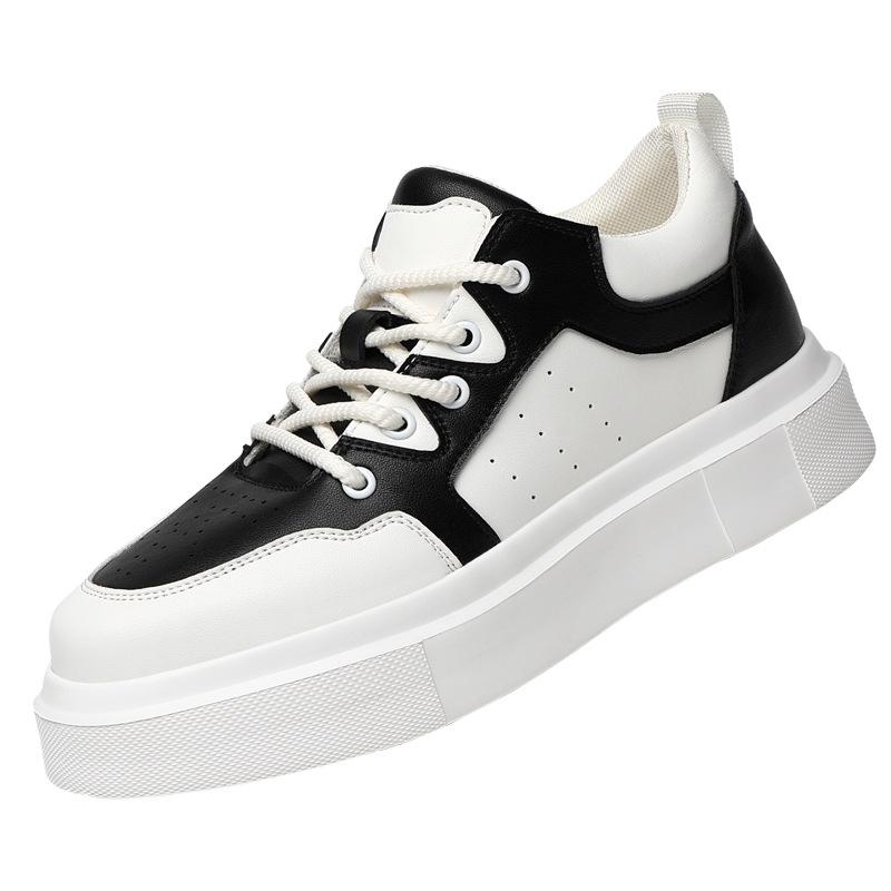 Inner Heightening Board Shoes Men's 8cm Senior Sense 2025 New Leather Breathable Sports and Leisure Shoes Light Platform Men's Shoes