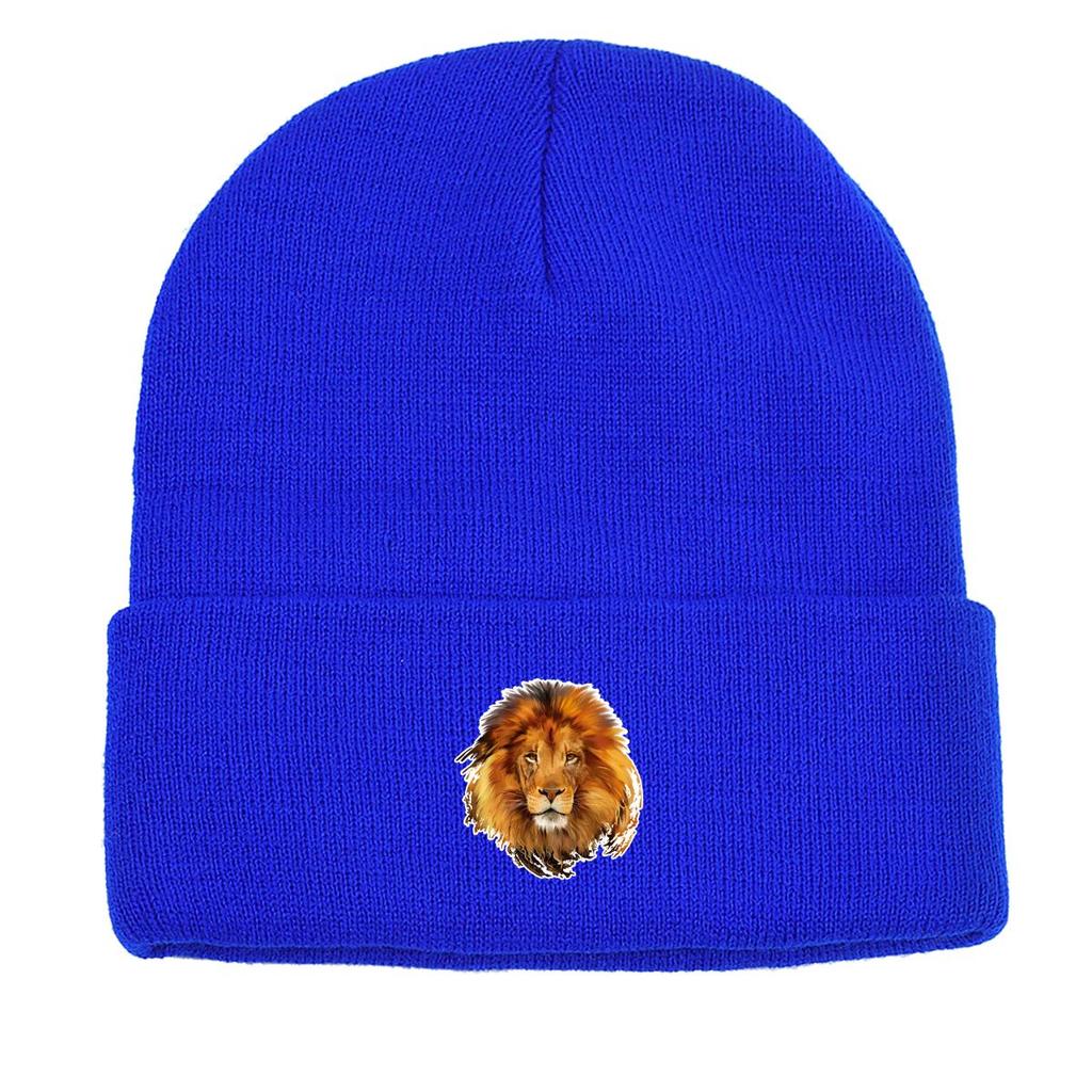 Mütze Damen Strickmützen Löwendruck Mützen Herren Damen Mütze Kopfbedeckung Skullies Beanies Einfarbige Leichte Winddichte