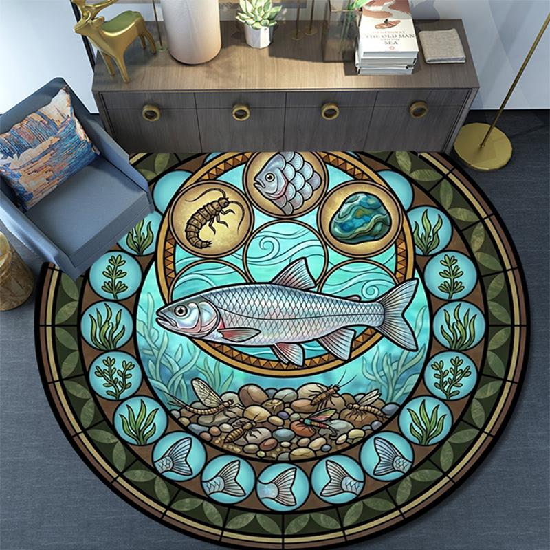 Adventure Nature Round Area Rug Under Office Chairs Bedroom Living Room Home Decor