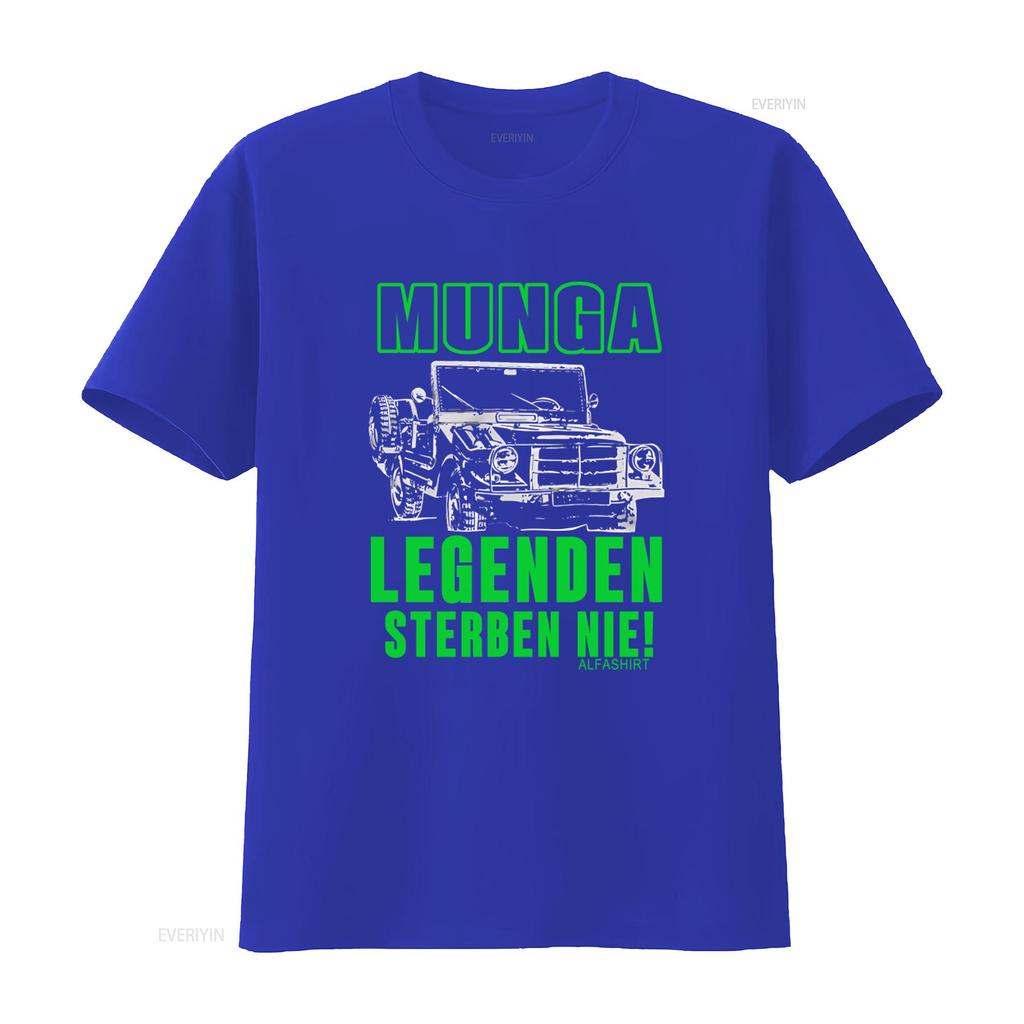 Munga Legends Never Die SUV Bundeswehr 4x4 6x6 8x8 T Shirt Alfas vintage Washed graphic Stretched Casual homme Versatile Unisex