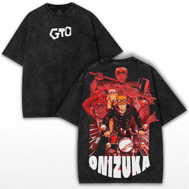 Аниме GTO: Отличный Учитель Онидзука Эйкити Графическая Футболка Мужская Женская Одежда Повседневная Футболка Стиранный Хлопок Футболка Харадзюку Футболка S