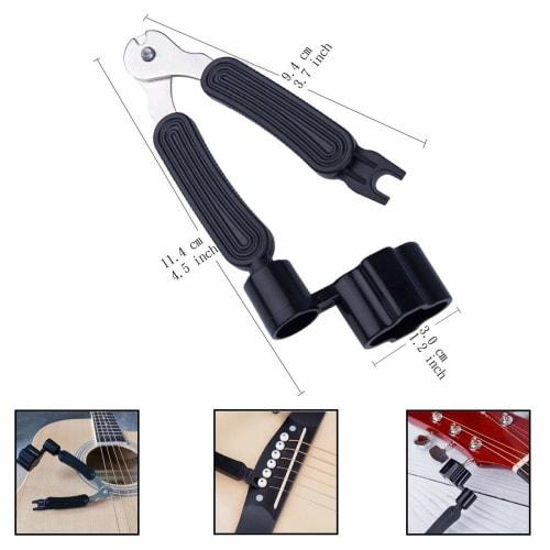 Black Nylon Classical Guitar String 2 Full Set and 3 In 1 Guitar String Winding Tool Guitar String Winder Guitar String Cutter Guitar Pin Puller