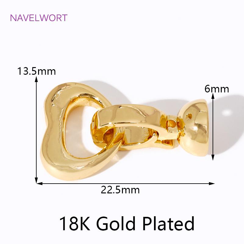 

18K Gold Plated Pearl Clasp Connector Brass Metal Fasteners Lock Clasp Accessories For DIY Necklace Jewelry Making Supplies 2 pieces