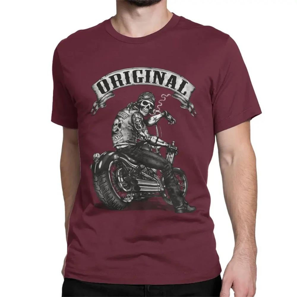 

Мужская Женская Футболка Байкер Череп Хоррор Хэллоуин Хлопковые Топы Новинка Короткий Рукав Круглый Вырез Футболка Идея для Подарка Футболка XXXXXL коричневый