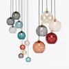 Nordic Colorful Water Ripple Glass Sphere Pendant Lamp for Bedroom or Bar.