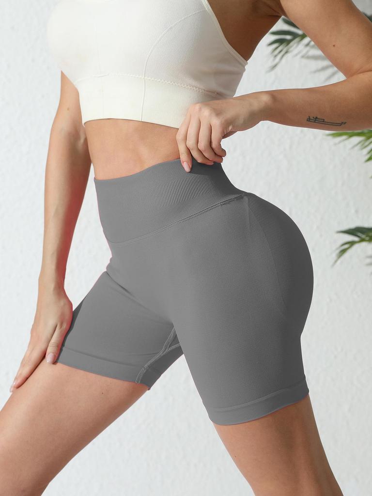 Shorts de Yoga Taille Haute Sans Coutures - Respirants, Remonte-Fesses, Pantalons de Fitness Ventre Plat