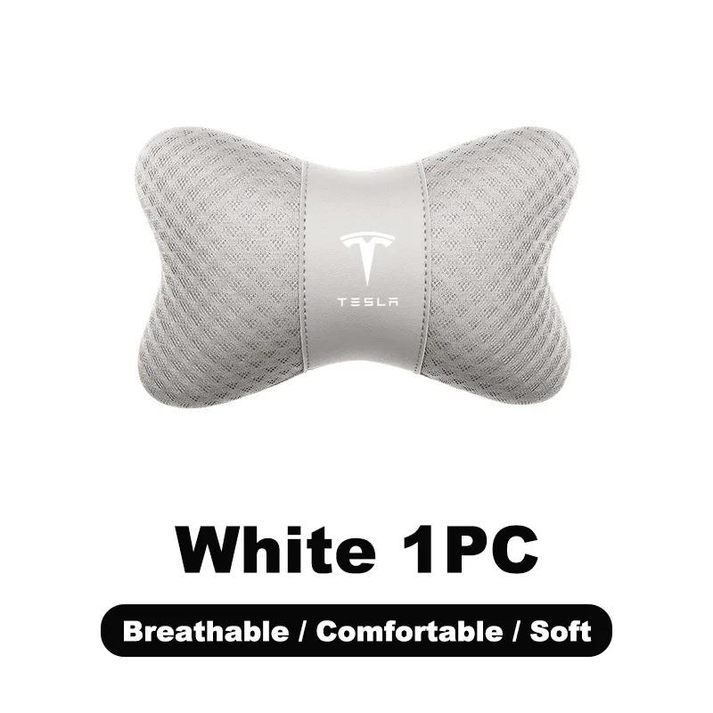 Car Sticker 2025 Hot Car Memory Foam Neck Pillow Protection Lumbar Backrest Cushion For Tesla Model 3 Model S X Y Roadster Space