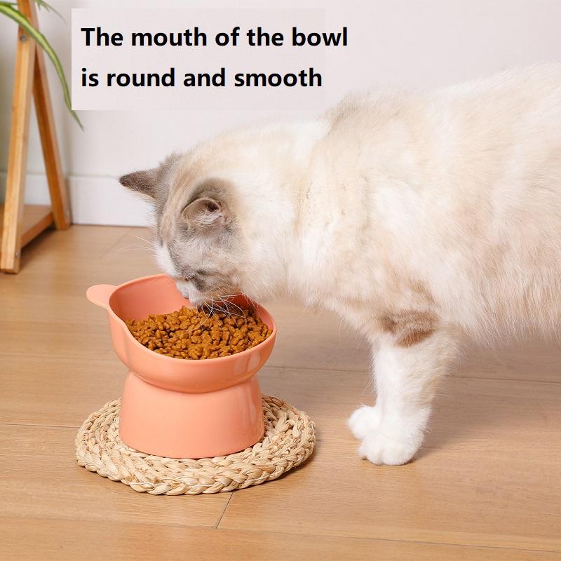 New Elevated Cat Bowls Stress Free Feeder and Waterer with Base Anti-Vomiting Tilted Raised Nonslip No Spill Dropship Pet Bowls
