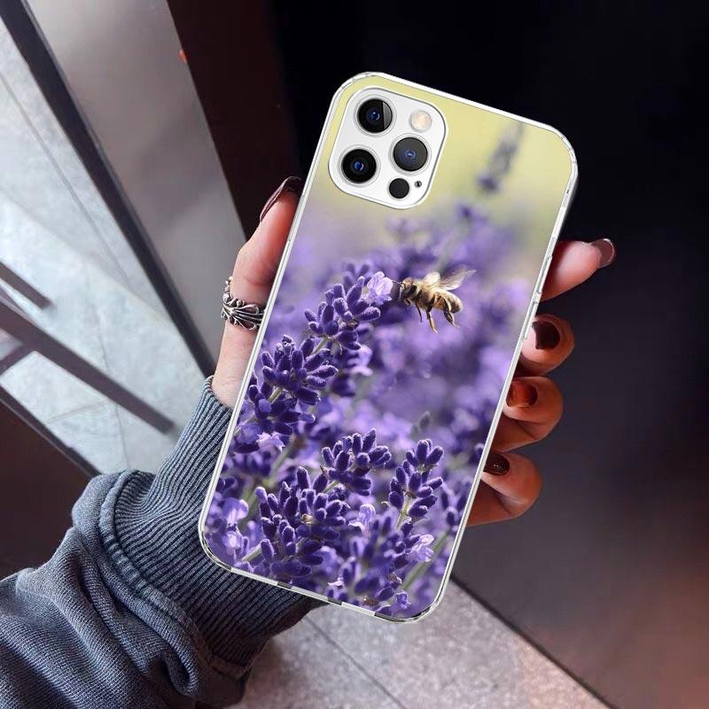 

Purple Lavender Flowers Phone Case For iPhone 17 Air 11 13 Mini 14 15 Plus 16 12 Pro Max 16E SE 7 8 Pattern Soft TPU Back Cover iPhone 13