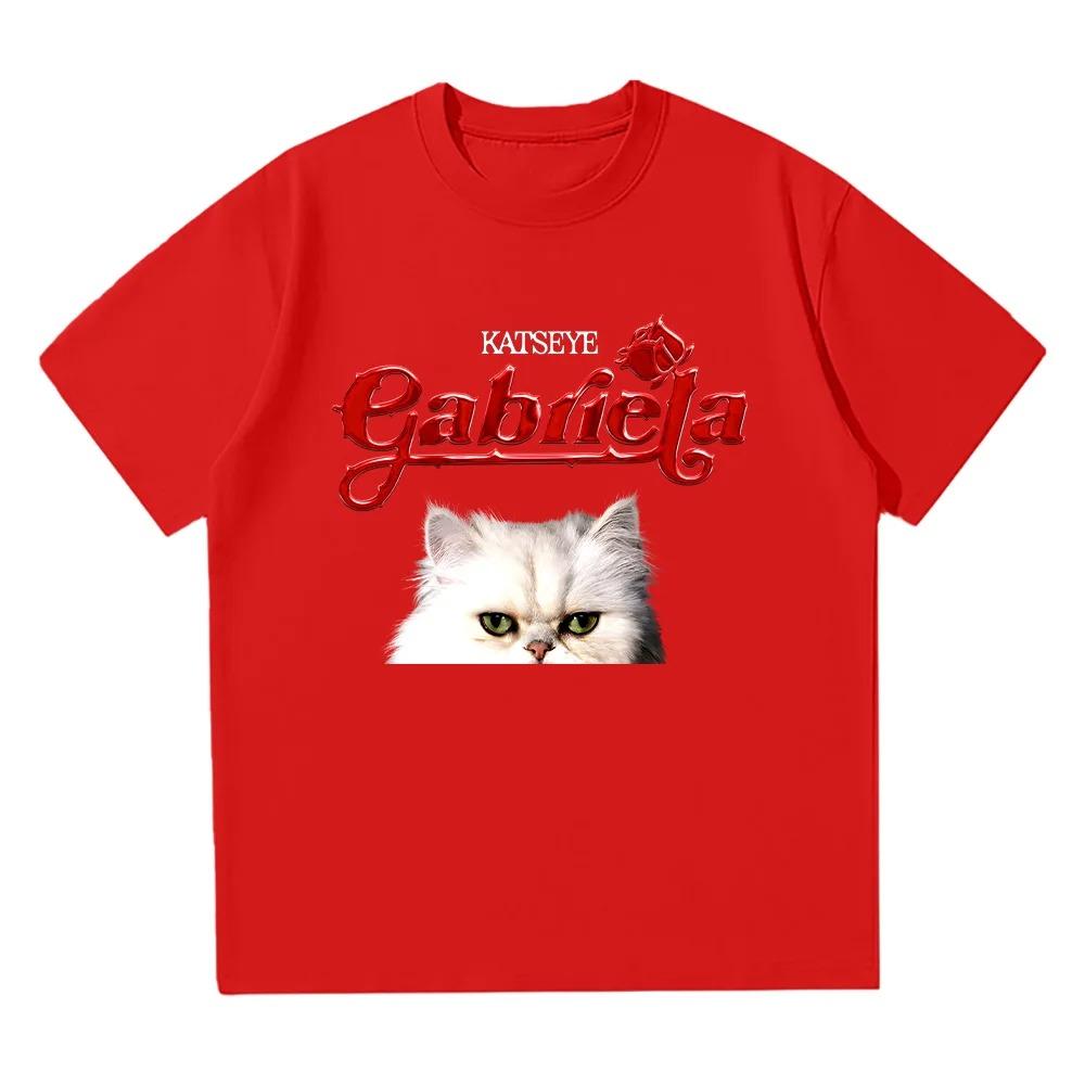 Katseye Gabriela 2025 New T Shirt Cotton Hip Hop Short Sleeve Kpop Women Men Streetwear High Quality Cotton Best Selling Round