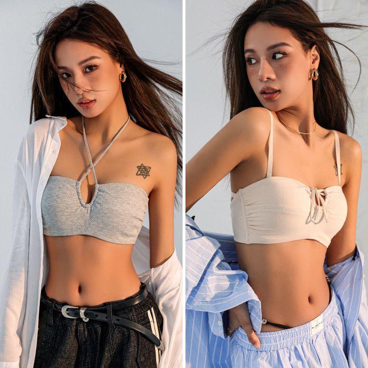 Women's Bras Bandeau Sling Underwear Inner Tops For Lady Fashion Bras Tank Tops Black Sexy Bras Girls Y2K Bras Backless