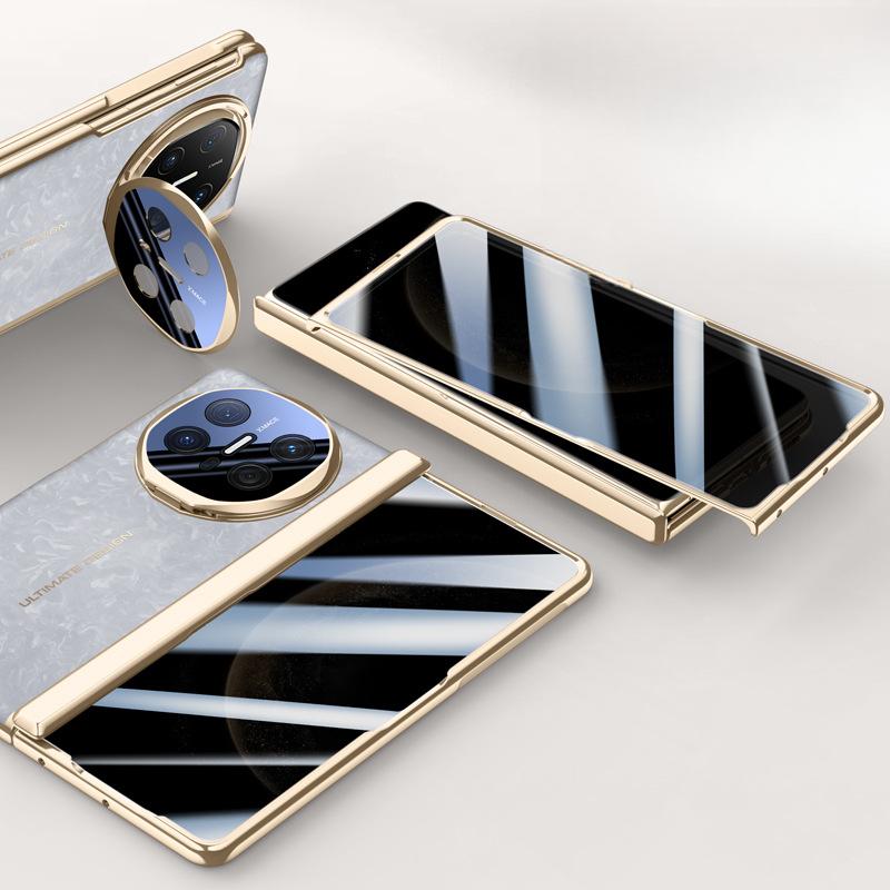 Huawei Matex6 Phone Case Film Integrated Electroplated Folding Spring Hinge Anti-drop Bracket X6 Men's Plain Leather Case