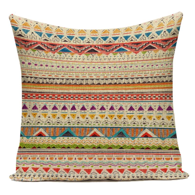 Decorative Pillows Simple Colorful Wave Stripe Geometry Polyester Pillows Cushion Covers Pillow Cover Sofa Home Decor