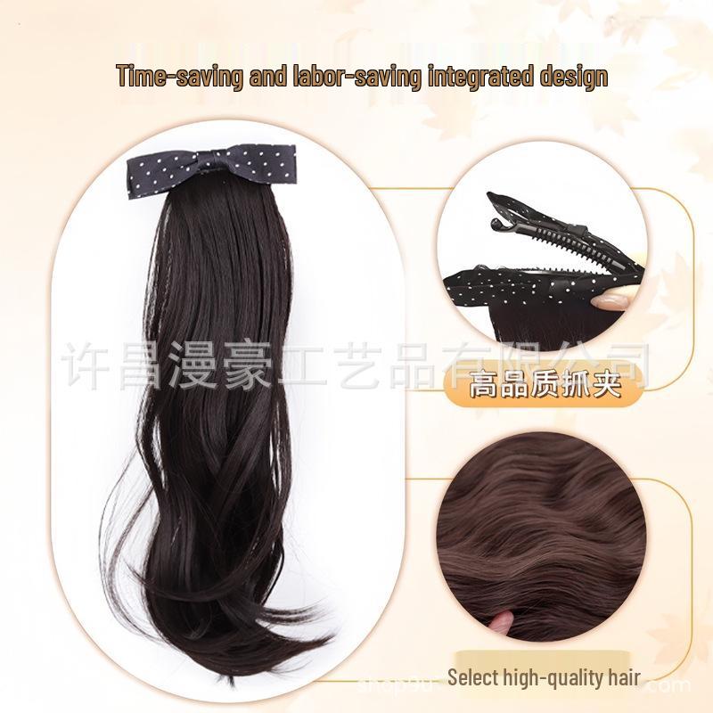 Polka Dot Banana Clip for Women - Small Butterfly Claw for Natural, Fluffy Low Ponytail and Increased Hair Volume