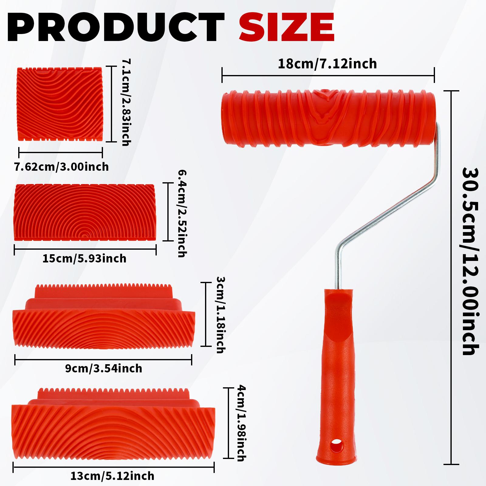 Rubber Imitation Wood Grain Pattern Paint Roller Imitation Wood Grain Wall Art Decoration For Wall Room Art Wood Grain Tool Set