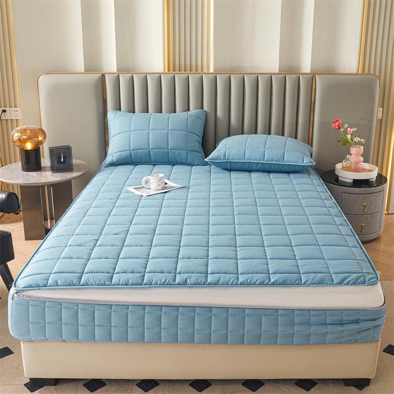 Premium Zippered Quilted Mattress Protector - Dustproof Six-Sided Fitted Sheet Cover
