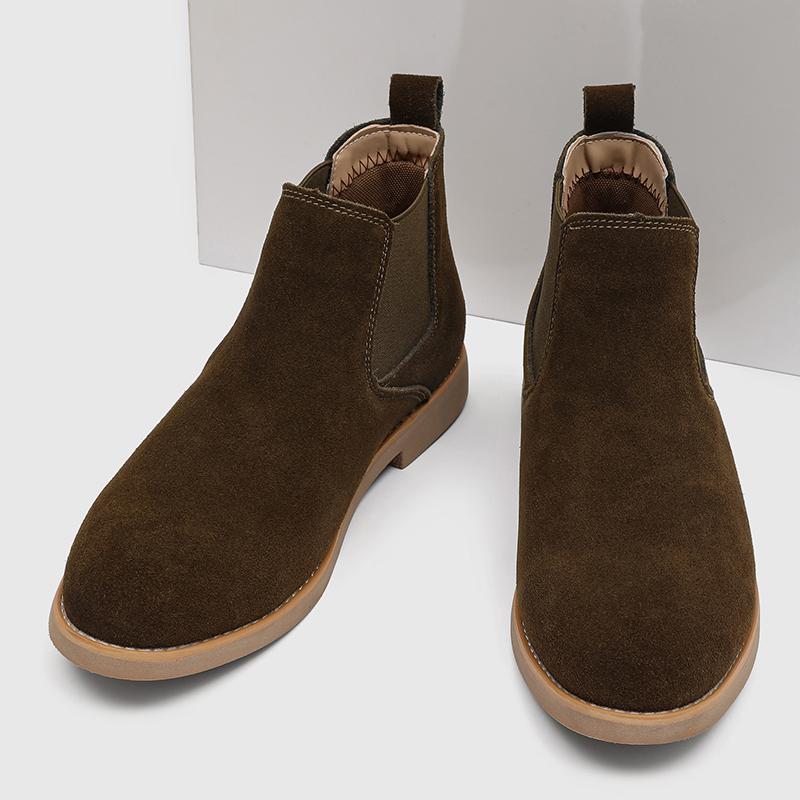British Style High Top Shoes Hot-selling Men's Chelsea Boots Classic Leather Elastic Ankle Boots Outdoor Walking Business Shoes