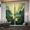2 Pcs Landscape painting print curtains,suitable for bedroom,living room kitchen decoration,home decoration,window decoration