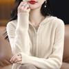 Herbst Damen Cardigan Pullover Jacke Koreanisch Locker Reißverschluss Mit Kapuze Lässig Kaschmir Gestrickte Cardigans Damen Pullover Mantel