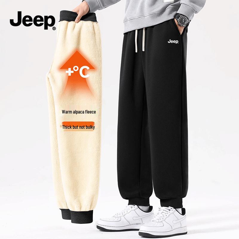 JEEP Men s Winter Alpaca Fleece Lined Warm Slim-Fit Jogger Pants 4XL