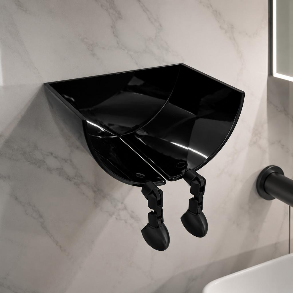 Creative Wall Mounted Waterproof Black Toilet Paper Holder Easy Install For Bathroom Decor