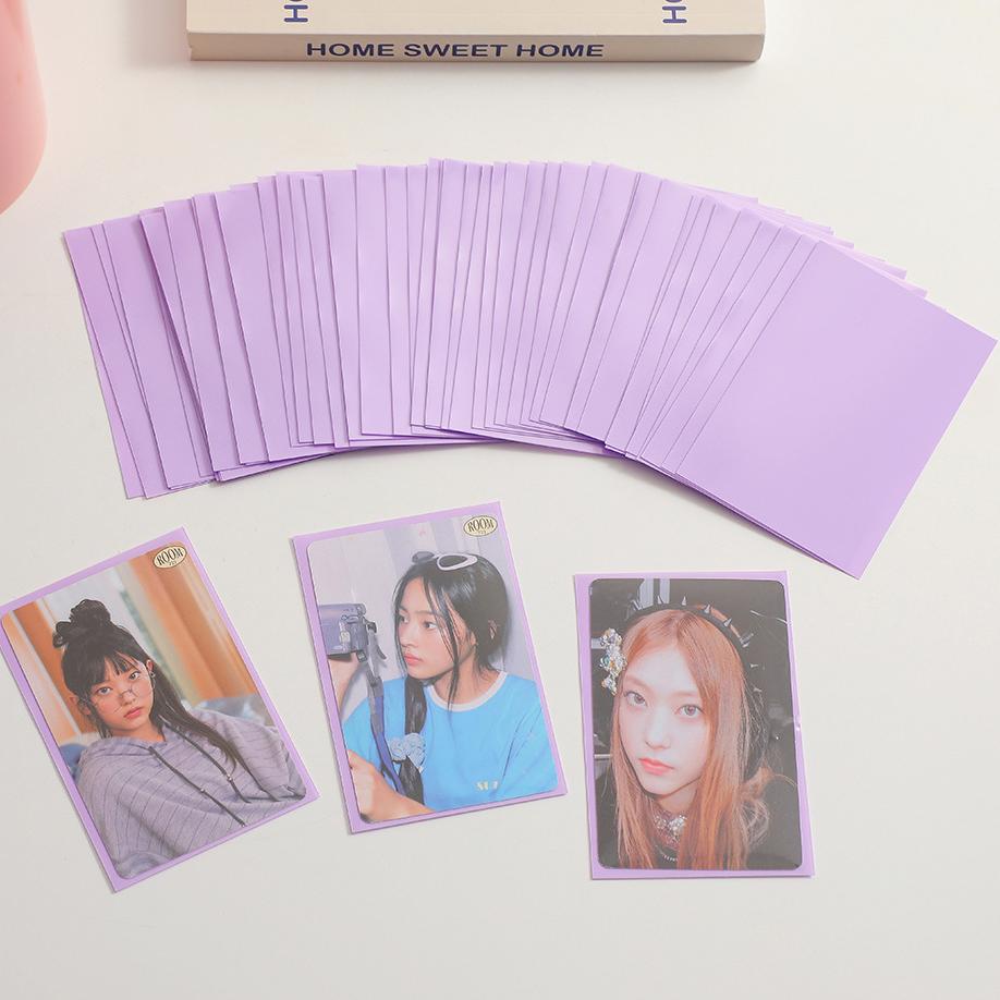 

Ins Hot Candy Color Kpop Toploader Card Sleeves Photocard Storage Bag Idol Photo Cards Protective Case Канцелярские принадлежности 50pcs/pack фиолетовый