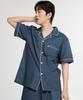 [May Flower] Classic Navy Short-Sleeve Pure Cotton Men's Big Size Pajama Set [Shipped from Korea] 100% Authentic