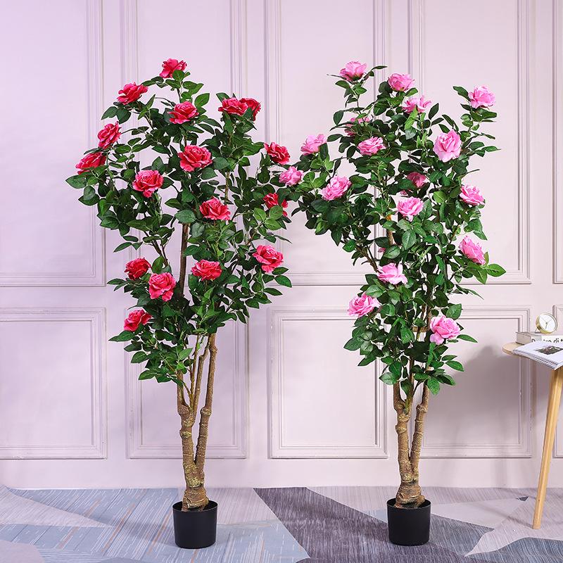 Artificial Potted Rose Peony Flower - Indoor Decorative Bonsai Plant
