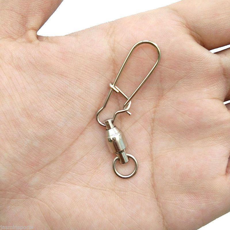 Premium Stainless Steel Ball Bearing Fishing Swivel With Secure Lock Snap Set