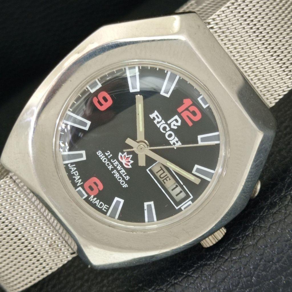 

VINTAGE RICOH R31 AUTOMATIC JAPAN MENS BLACK COLOR DIAL WATCH a706849-1
