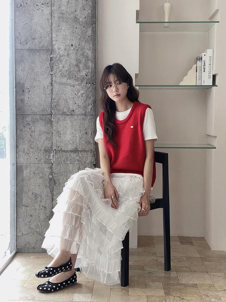 Ge Ming High-End A-Line Mesh Layered Long Skirt for Women - Autumn High-Waist Skirt N940B