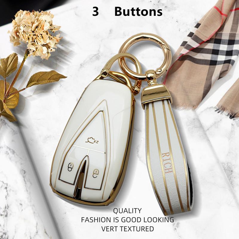 Luxurious Golden Edge Remote Key Case Cover For Changan CS35Plus CS55Plus CS75Plus   Protective Shell Car