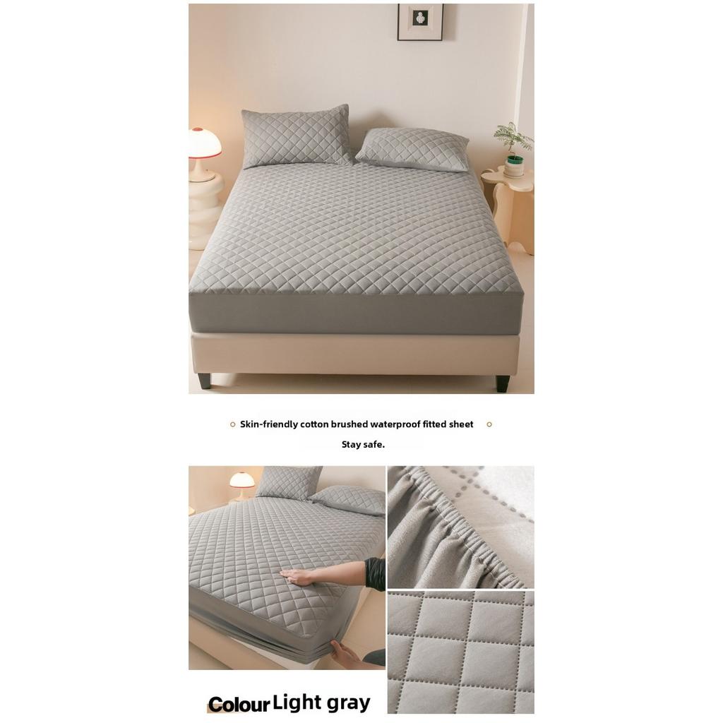 Wasserdichter Bettlaken-Schutzbezug – weich und komfortabel, dick und vollständig abdeckend, geprägtes, einfarbiges Bettlaken mit Ultraschalltechnologie