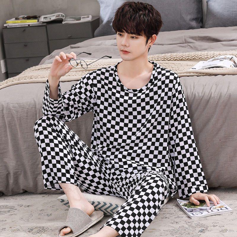 Men's Long Sleeve Pajamas Set - 2023 Spring/Summer/Autumn/Winter, Lightweight, Plus Size