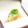 Peridot Oval Cut With 925 Sterling Silver Gold Plated Ring For Men's #B468 JL375683907022