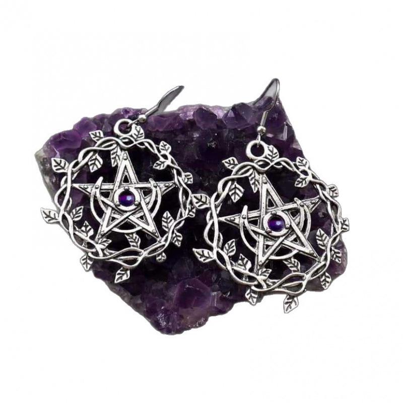 European Retro Gothic Magic Circle Punk Earrings for Women