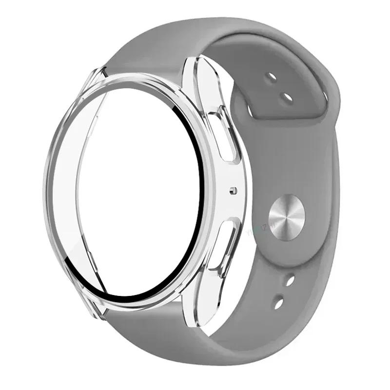 Case+Strap for Samsung Galaxy Watch 7 5 6 40mm 44mm Silicone Band 20mm Bracelet Tempered Glass Screen Film Case Protector Cover