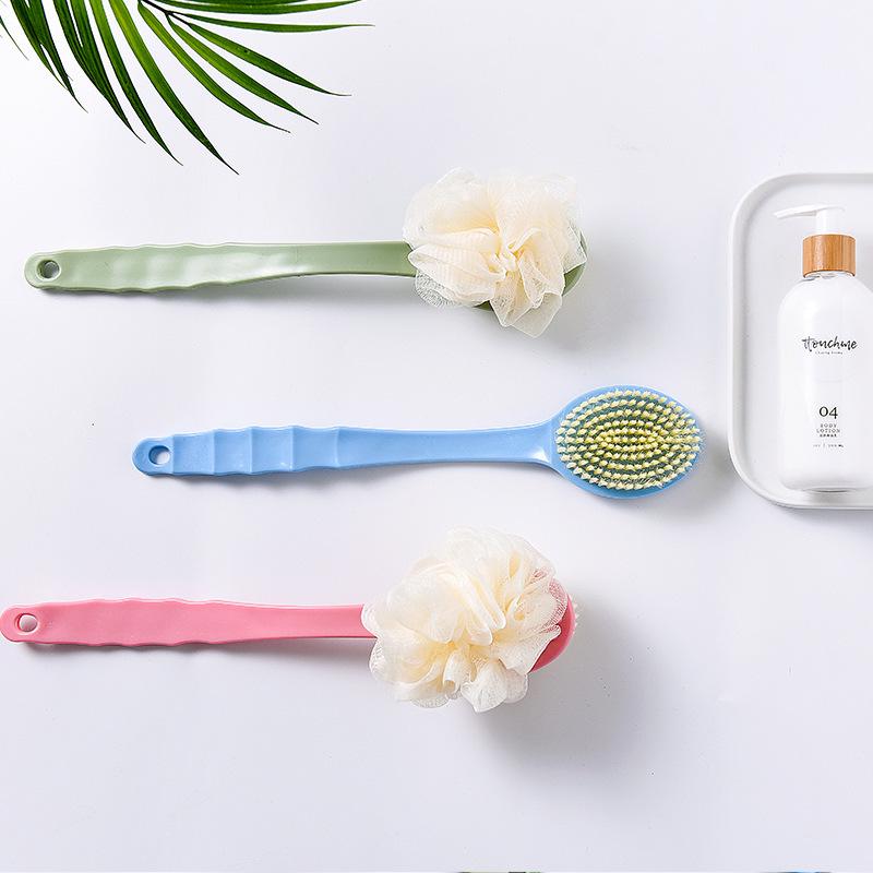 Long Handle Soft Bristle Bath Brush Set - Hangable Back Scrubber