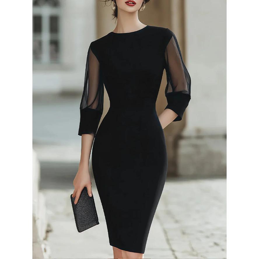 YYFS Women's Fashion Summer Spring Solid Color Print 1/2 Sleeves O-Neck High Waist Casual Dresses