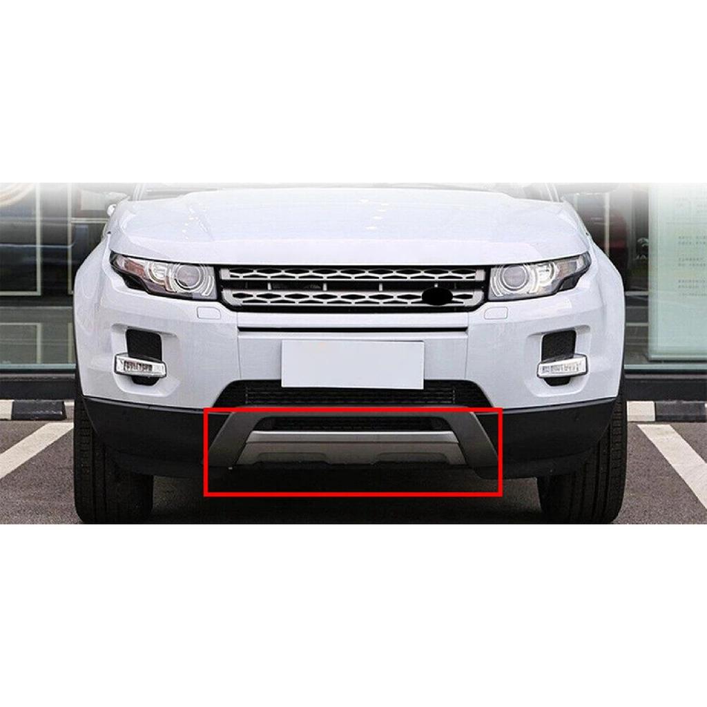 Front Bumper Tow Hook Cover Lip For Land Rover Range Rover Evoque 2010-15 Silver Lower Spoiler Trailer Guard Skid Plate LR048510