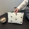 Ins Bow Embroidered Cosmetic Bag Large Capacity Zipper Makeup Bag Wash Bags Travel Oxford Cloth Clutch Bag For Girls Women
