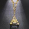LIKGREAT Vintage Egyptian Egypt Pyramid Women Necklace Evil Eye Triangle Illuminati Pendant Choker Stainless Steel Jewelry