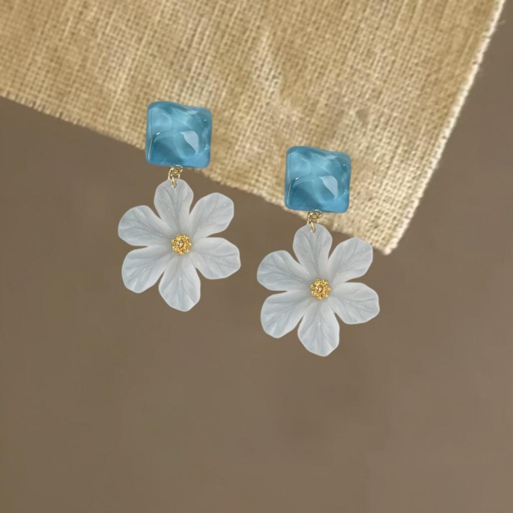 Bohemian Colorful Flower Earrings For Women Fashion Petal Pendant Earrings Party Drop Earrrings Jewelry Y2k Accessories Bijoux Gift