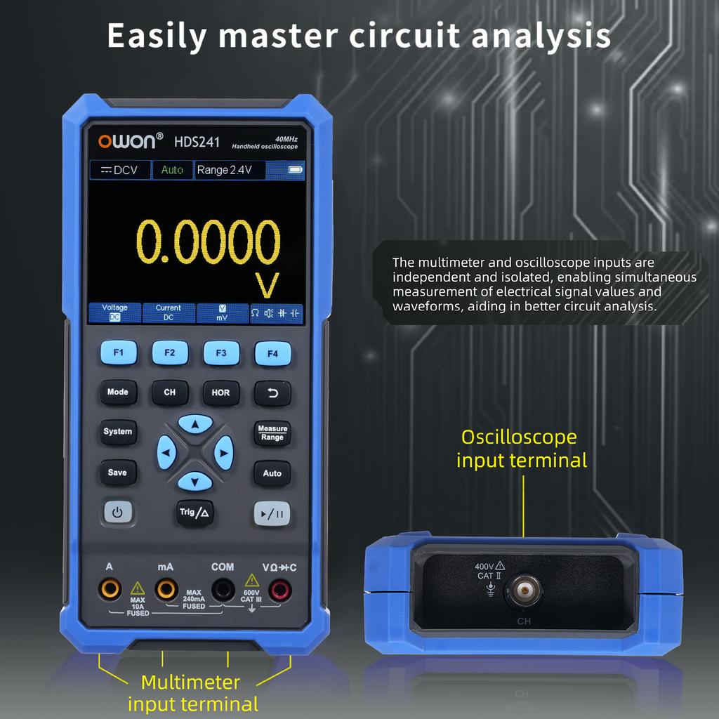 2 In 1 Oscilloscope Multimeter Multifunctional Digital Oscilloscope 1CH 250MSa S Sampling Rate 40MHz Bandwidth for