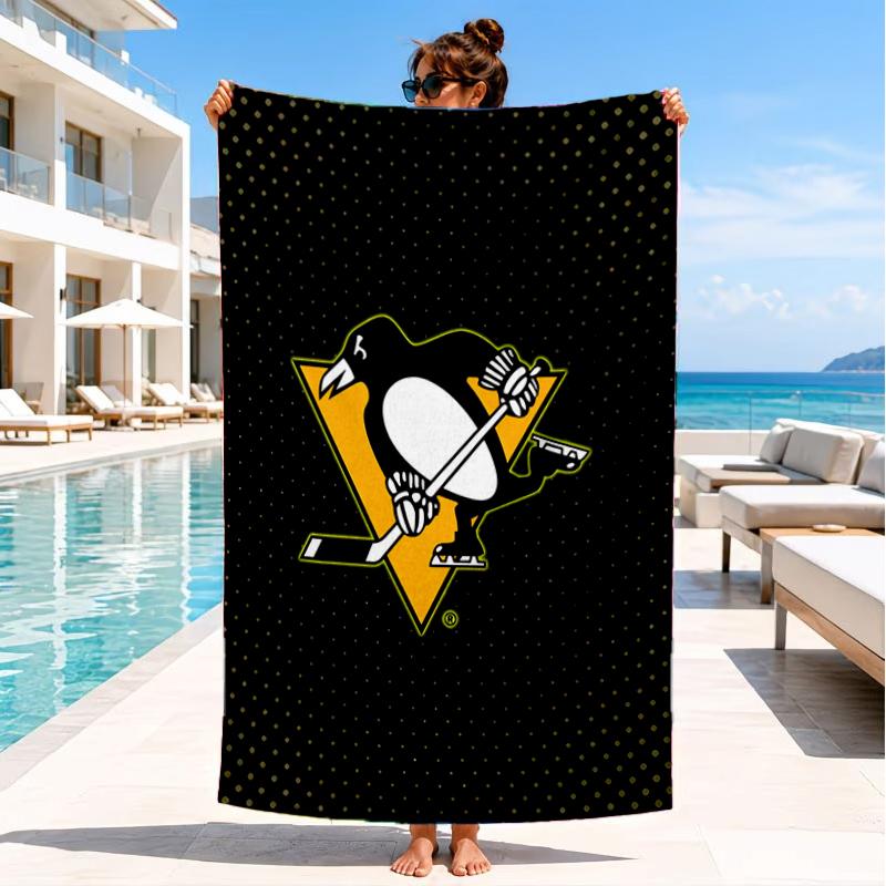 Pittsburgh Penguins Hockey Team Beach Towel, Super Soft Microfiber, Perfect Gift for Her/Him, Birthday, for Pool, Beach, Travel, Decor Beach Party